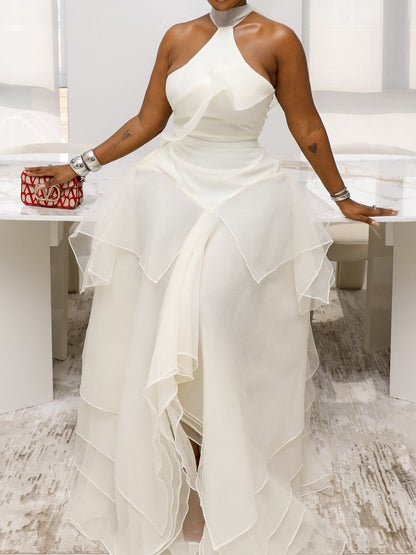 Sleeveless Draped Maxi Dress