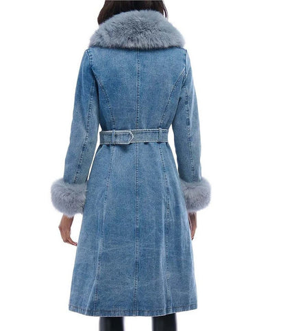 Demin Fur Trim Trench