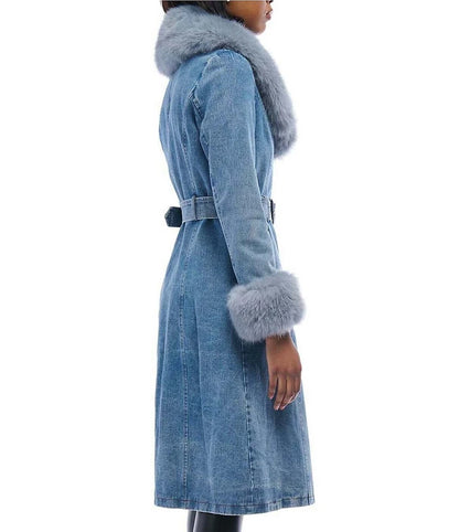 Demin Fur Trim Trench