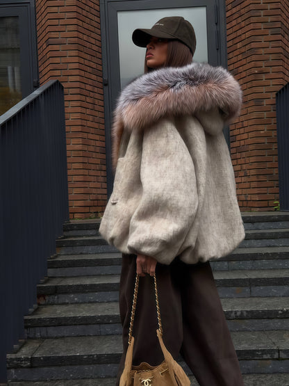 Fur Collar Loose Coat
