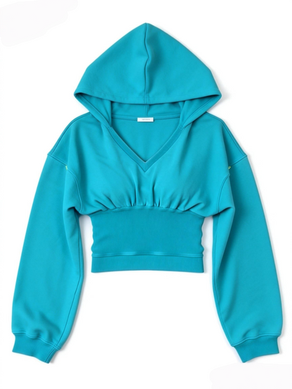 Colorful Cropped Hoodie Set
