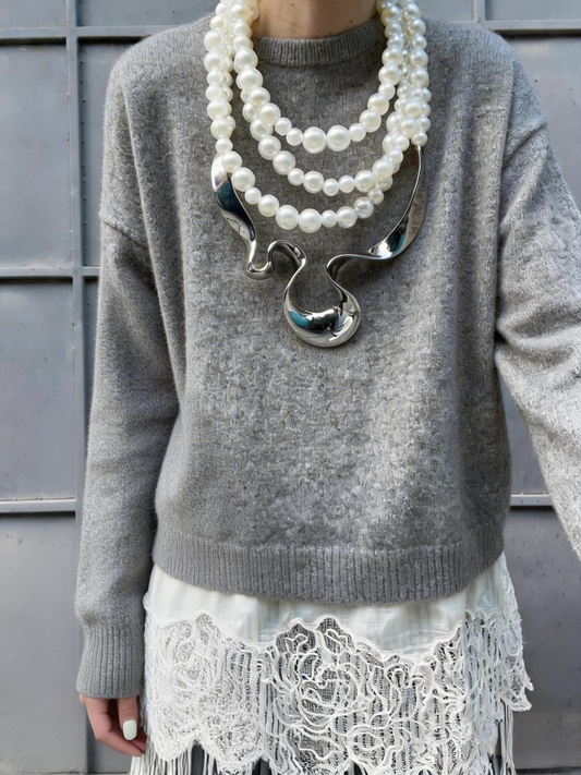 Large Pendant Beaded Necklace