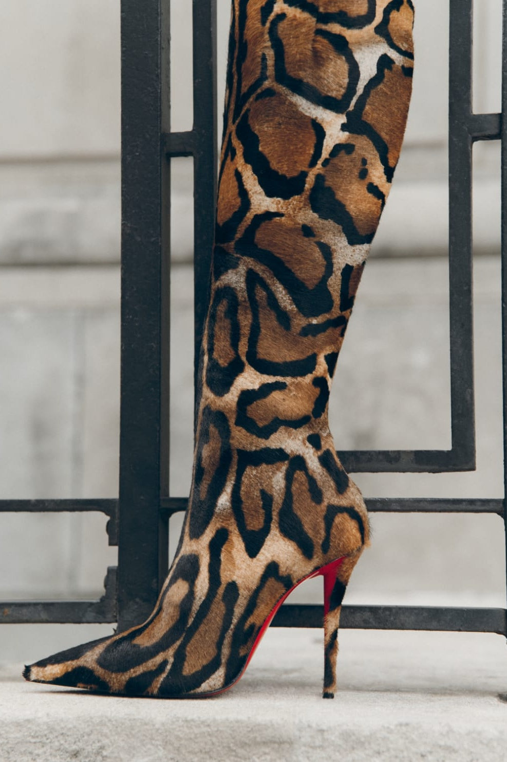 Calf Hair Knee-High Stiletto Boots