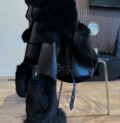 Lambskin Silver Fox Cropped Shearling